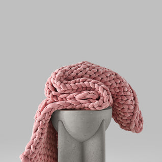 Chunky Knit Weighted Blanket UK 7kg - Luxury Hand-Woven Throw, Cosy Textured Blanket, Deep Sleep Anxiety Relief